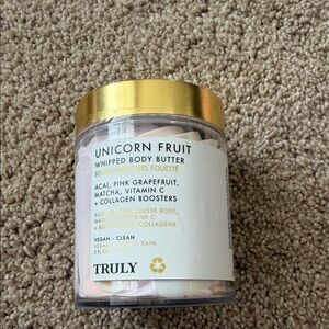 TRULY Unicorn Fruit Whipped Body Butter - Pink & White with Gold Lid